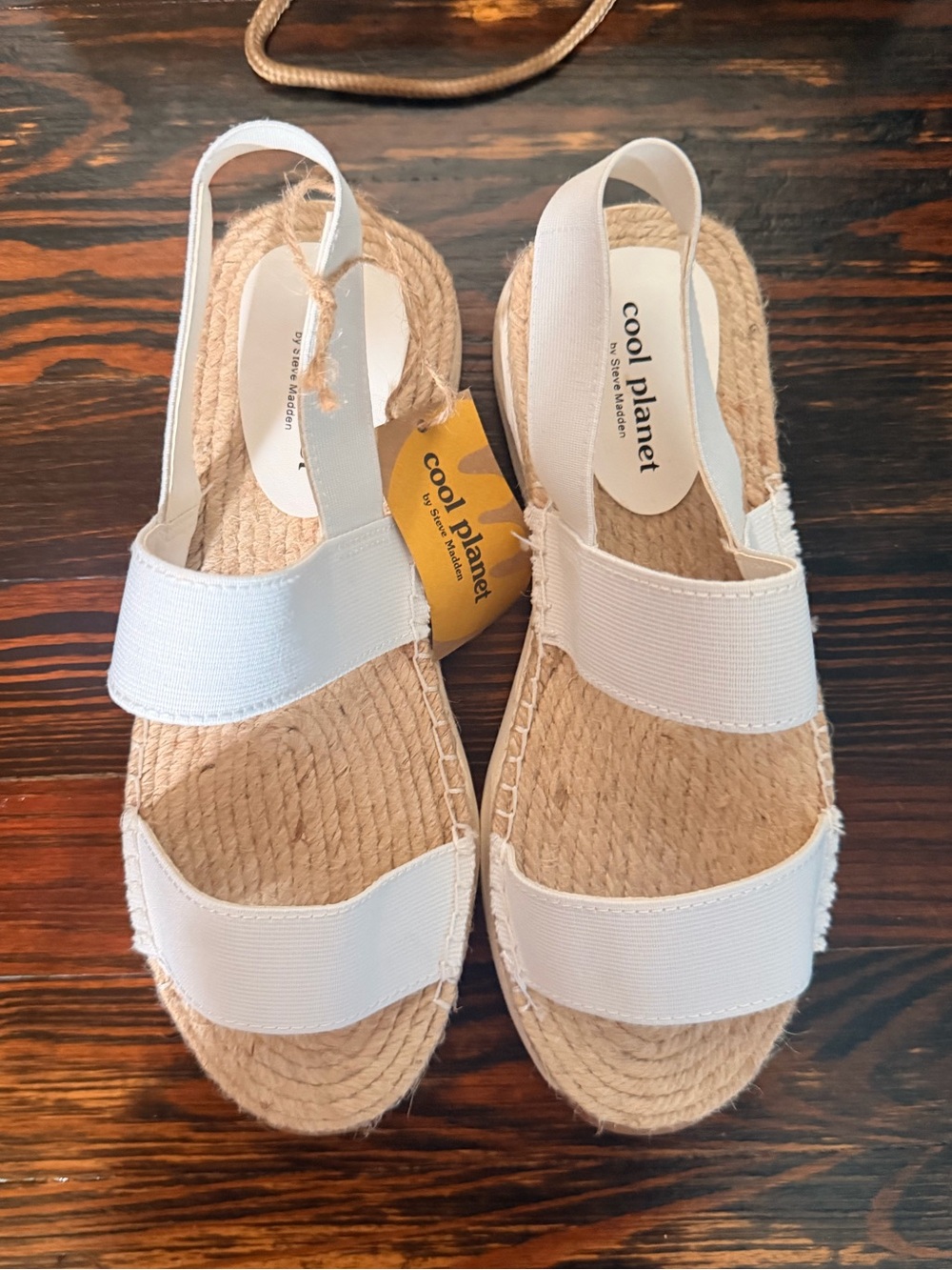 NWT Steve Madden Cool Planet White Espadrille Platform Sandals - Picture 3 of 5